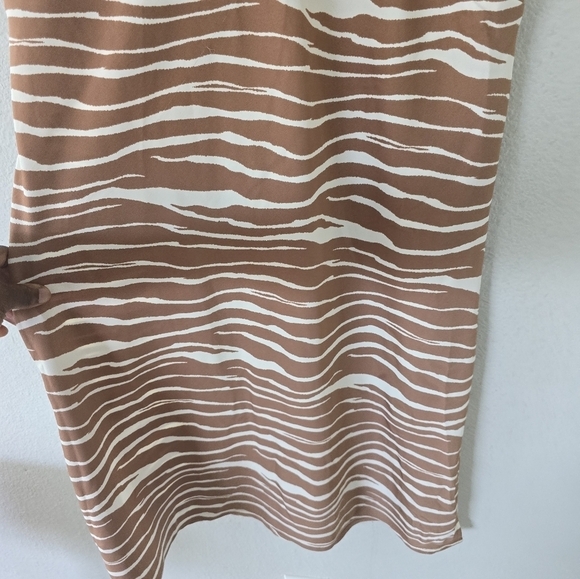 A New Day Slip Dress Women Beige Zebra Print Sz L Babydoll Minimalist New - Picture 6 of 15